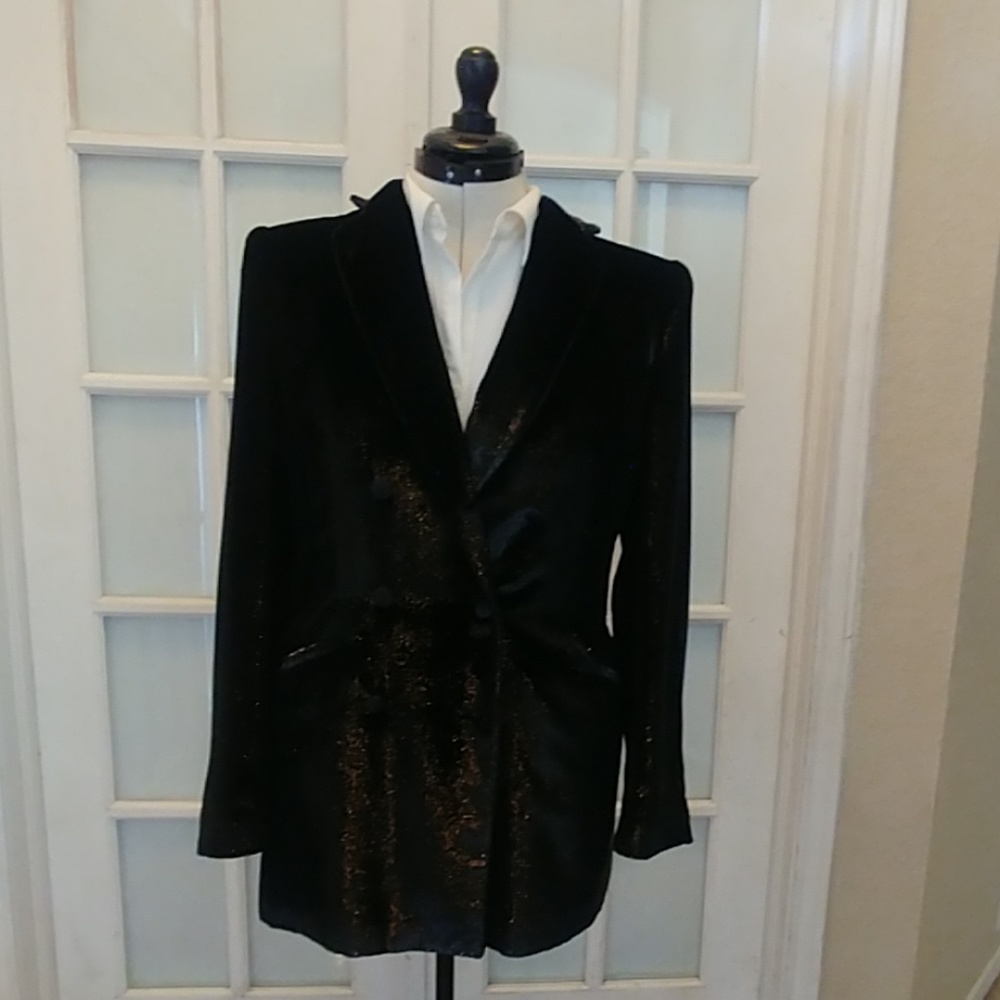 Giorgio Armani black velvet jacket Sz 6/42